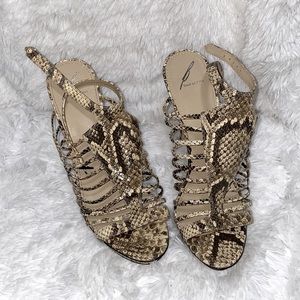 Brian Atwood Python Calistta heel sandals. Snake skin. Size 41